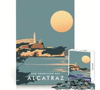 Alcatraz Island California Jigsaw Puzzle 1000 Pieces Brain Exercise Soothing Hobby Precision Cut Holiday Present (38X26CM)