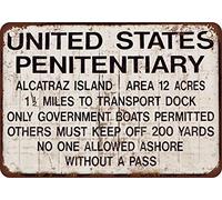 Alcatraz Prison Vintage Look Reproduction Metal Tin Sign Posters Retro Plaque Room Club Garage Wall Decor Home Decor Vintage Metal Tin Sign 12x8 inch