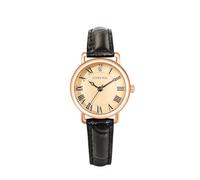 ALCENTIS Elegant watch with rose gold case, 27 mm Roman dial, leather strap, thickness 9 mm, length 195 mm, Black strap, Classic