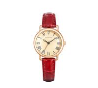 ALCENTIS Elegant watch with rose gold case, 27 mm Roman dial, leather strap, thickness 9 mm, length 195 mm, Burgundy Bracelet, Classic