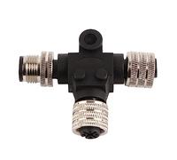 AlcheLHymist Tee Connector for NMEA 2000, M12 Thread 5 Pin IP67 T Connector, Multiport Network Tee for Lowrance Simrad Navico Marine Electronics Systems