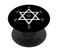 Alchemical Hexagram Planetary Symbol Magick Chart PopSockets Adhesive PopGrip