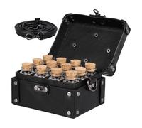 Alchemical Potion Bottles - Potion Box with Bottles - Adjustable PU Leather Shoulder Strap - Medieval Costume with Adjustable Shoulder Strap - for Adults Women Men Stage Party Photography Scuo