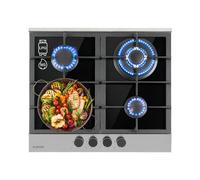 Alchemist 4-zone gas hob aluminium burner black glass ceramic