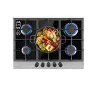 Alchemist 5-zone gas hob aluminium burner black glass ceramic