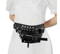 Alchemist Costume, Comfortable and Tear Bottle Belt, Renaissance Belt with Vintage Feel for Role Play, Costume Accessories, Parties, Work, black, Siehe Beschreibung