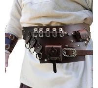 Alchemist Costume - Comfortable Bottle and Poon Belt, Medieval Style Knight Corset Belt with Adjustable Waist, Belt Pouch for Stage Show, Cosplay Party H