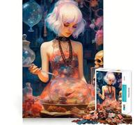 Alchemist Girl with Skulls Jigsaws for Adults1000 Pieces Indoor Play Precise Connection Family Game Furniture Decor (38x26cm)