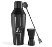 Alchemix Cocktail Shaker Set, Large 750ML 5 Piece Stainless Steel Cocktail Making Kit With Strainer, Jigger and Mixing Spoon, Cocktail Set With Bar Accessories Gift Set