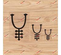 Alchemy Amalgamation Symbol Vinyl Decal Sticker - 3 Pack Black, 5.1cm, 7.6cm, 12.7cm for Car Laptop Window Phone
