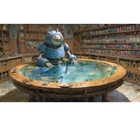 Alchemy Aqua Bot 1000 Piece Wooden Puzzle for Adults Steampunk Diving Robot at Potion Lab Table,Intricate Retro Science Jigsaw