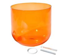 Alchemy Clear Cosmic Light Quartz Crystal Singing Bowl,Natural Cosmic Light Sound Bowl, For Meditation, Prayer,Yoga, Stress Reduction,Orange,A Note-6In 440Hz