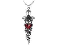Alchemy Cross of The Dark Kiss Pewter Pendant