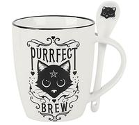 Alchemy England 1977 Purrfect Brew Unisex Cup White-Black, Porcelain,