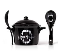 Alchemy England A Bite To Eat Bowl - Cauldron with Spoon Bowl black white Onesize