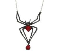 Alchemy England Black Widow Necklace Spider Red Austrian Crystal Goth Jewellery