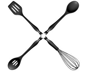 Alchemy England Cat's Kitchen Utensils - Cute Black Cat Cooking & Baking Tools, Black