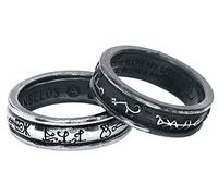 Alchemy England Demon Angel Ring Pair Archangels Tempted Demons Gothic Jewellery, T