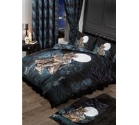 Alchemy England Double Bed Loups Garou Duvet Cover Set, Gothic Wolves Werewolf Alternative Bedding, Grey Black Blue