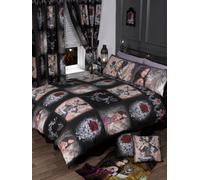 Alchemy England Double Bed Story Of The Rose Duvet Cover Set, Romantic Gothic Alternative Bedding, Black Red Purple