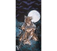 Alchemy England Loups Garou Beach Towel, Gothic Wolves Werewolf Alternative, Grey Black Blue