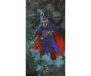 Alchemy England Magistus Beach Towel, Gothic Grim Reaper Skeletons Alternative, Purple Grey Blue