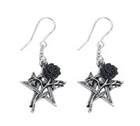 Alchemy Gothic Ruah Vered Droppers Women Earring Black-Silver, Pewter,