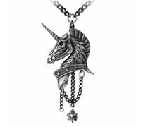 ALCHEMY GEISTALON SKELETAL UNICORN ARMOURED Gothic Pewter Pendant + FREE POUCH