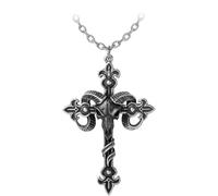 Alchemy Gothic Cross of Baphomet Unisex Silver Gothic Necklace, Pewter