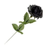 Alchemy Gothic Dark Love Black Single Decorative Imitation Faux Rose Flower - One Size