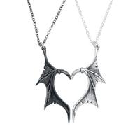 Alchemy England - Darkling Heart Friendship Silver - Necklace - grey - Onesize - Pewter,Metal Alloy Onesize