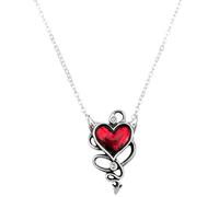 Alchemy Gothic Devil Heart Women Necklace Silver-Coloured, Pewter,