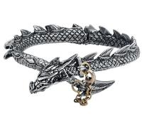Alchemy Gothic Dragon's Lure Men Bracelet Silver-Coloured, Pewter,