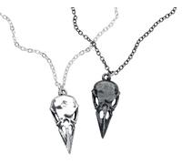 Alchemy Gothic - Heart Necklace for Women Skull Necklace Black