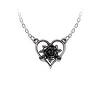 Alchemy Gothic Pendant – Heart of Blackness – Black/Silver – One Size