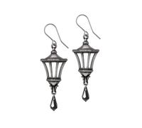 Alchemy Gothic Mourning Gaslight Pewter Dangle Earrings with Swarovski®