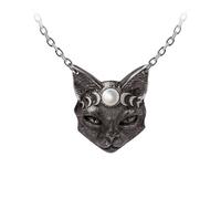 Alchemy Gothic Mystic Moon Cat Pendant -Brand New