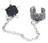 Alchemy Gothic Rosa Nocta Earcuff Ear Clips silver coloured Onesize