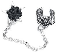 Alchemy Gothic Rosa Nocta Earcuff Ear Clip silver coloured Onesize
