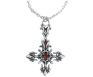 Alchemy Gothic St. Lucifer's - Red Blood Cross Necklace silver coloured Onesize