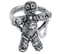 Alchemy Gothic Voodoo Doll Ring silver coloured XS
