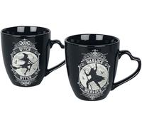 Alchemy Gothic Witch & Warlock Black China Two Mug Set, White (CM2)