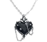 Alchemy Gothic Witches Heart Necklace silver coloured Onesize