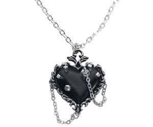 Alchemy Gothic Witches Heart Necklace silver coloured Onesize