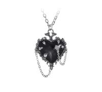 Alchemy Gothic Witches Heart Necklace silver coloured Onesize