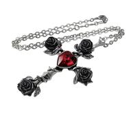 Alchemy of England Gothic Black Rosifix Pendant, Pewter, Crystal