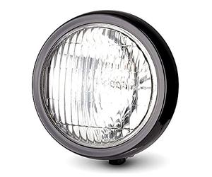 Alchemy Parts 5 Inch 127mm Gloss Black Motorcycle Headlight for Custom Chropper Roadster Cruiser Street Bike