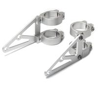 Alchemy Parts 52mm 53mm CNC Brushed Aluminium - Silver - Fork Mounted Motorcycle Motorbike Headlight Brackets