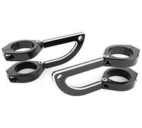 Alchemy Parts Custom Chopper Motorcycle Headlight Headlamp Brackets with 46-47mm Diameter Fork Clamps in Billet Aluminium NO FORK REMOVAL REQUIRED
