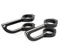 Alchemy Parts Custom Chopper Motorcycle Headlight Headlamp Brackets with 56-57mm Diameter Fork Clamps in Billet Aluminium NO FORK REMOVAL REQUIRED